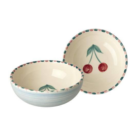 Hand Painted Cherry Ceramic Bowl