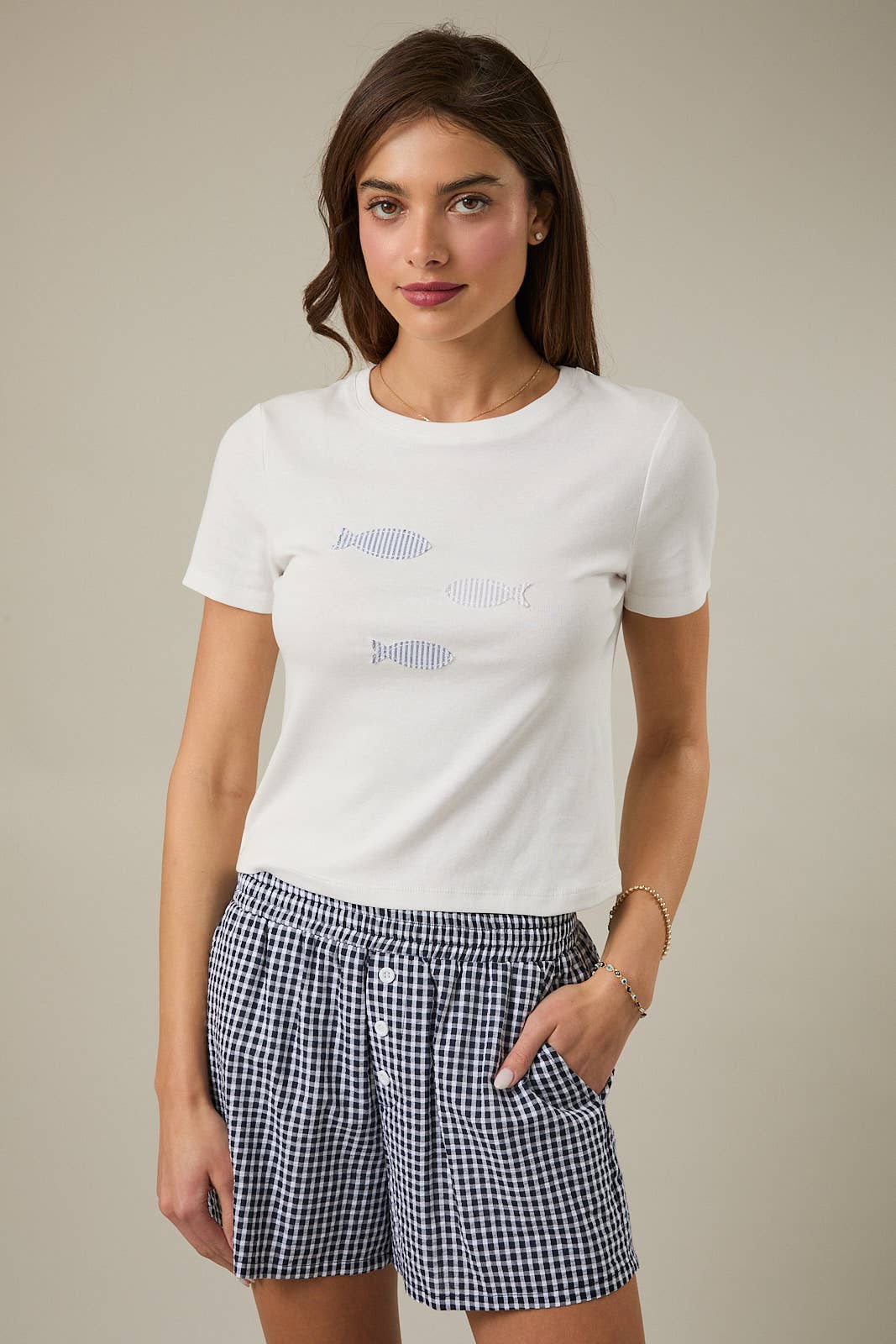 Patchwork Fish Ribbed Tee