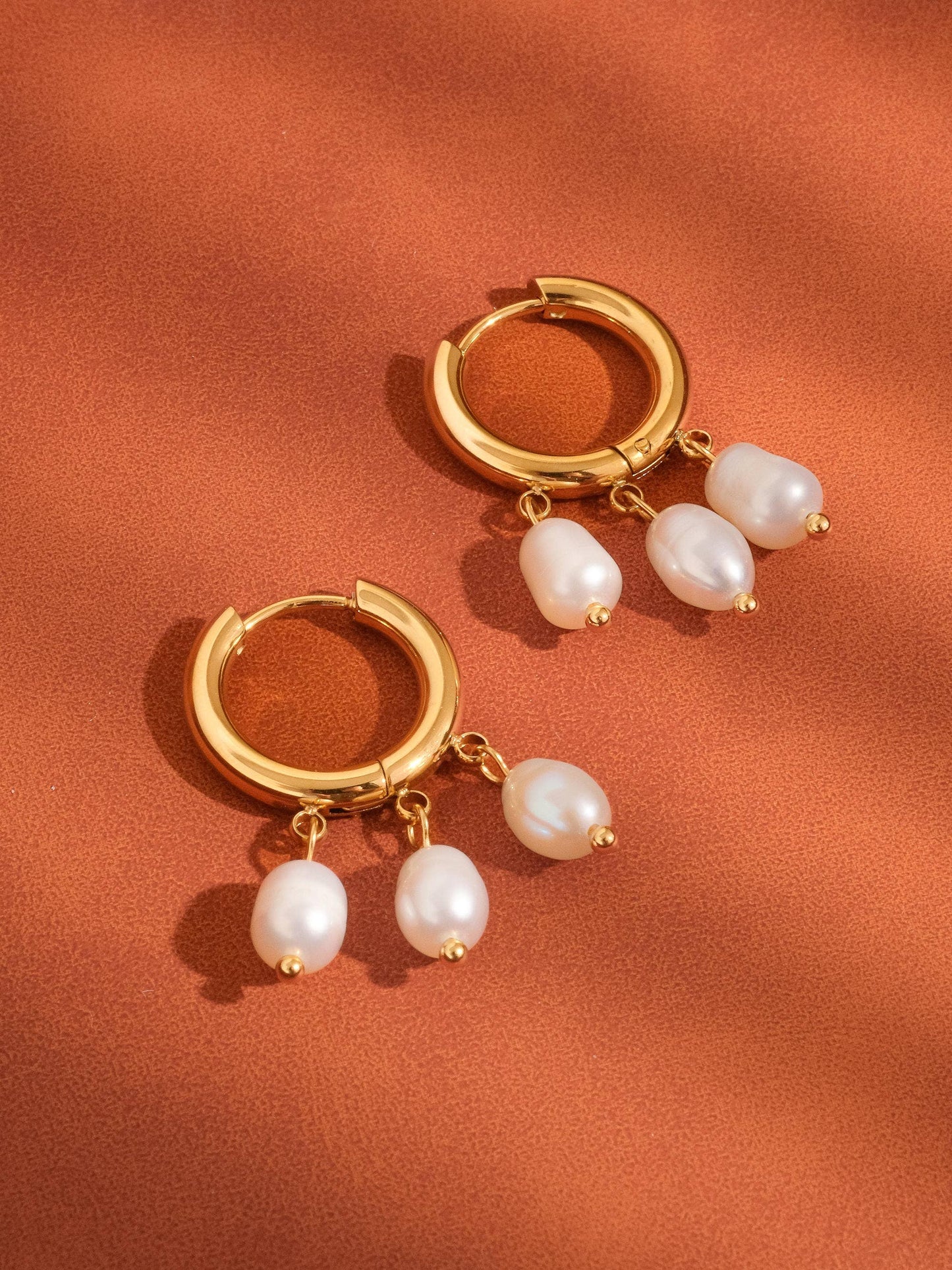 Rockport Triple Freshwater Pearl Hoops