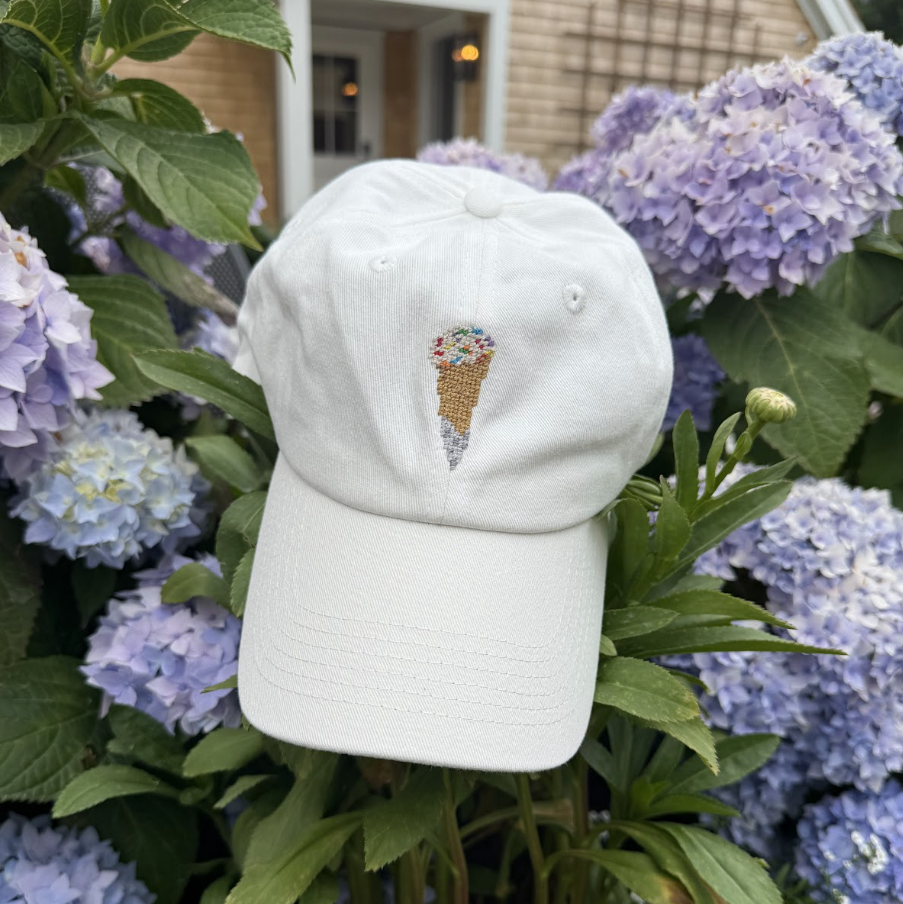 Ice Cream Cone Needlepoint Hat