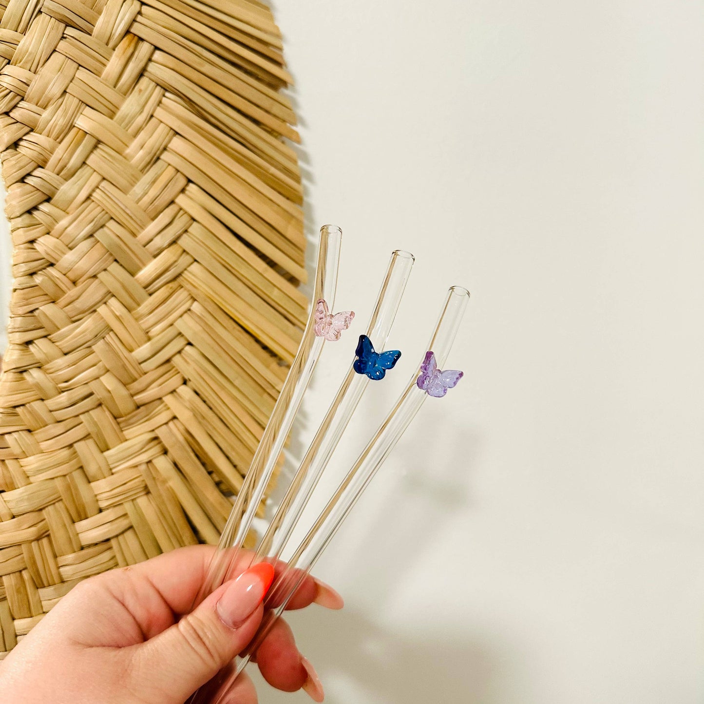 Butterfly Reusable Glass Straws