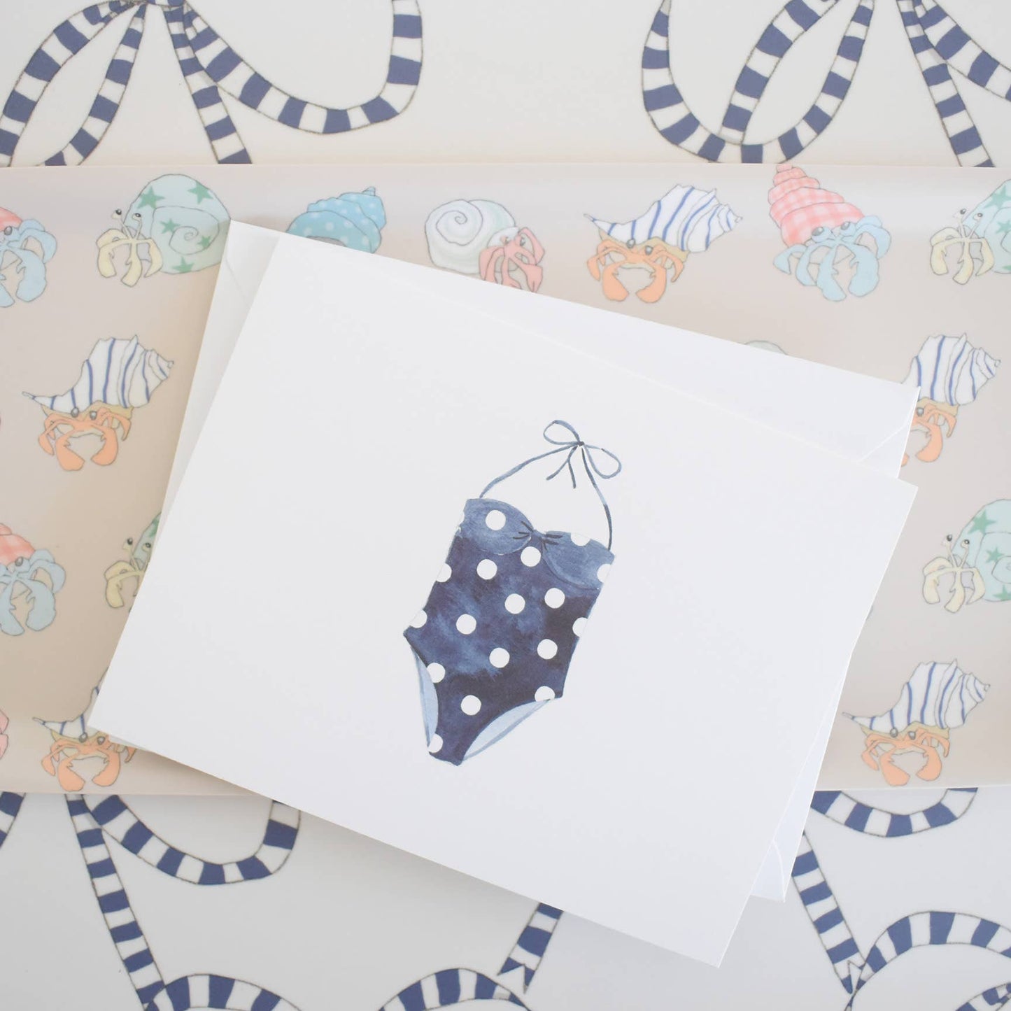Polka Dot Swimsuit Boxed Note Cards