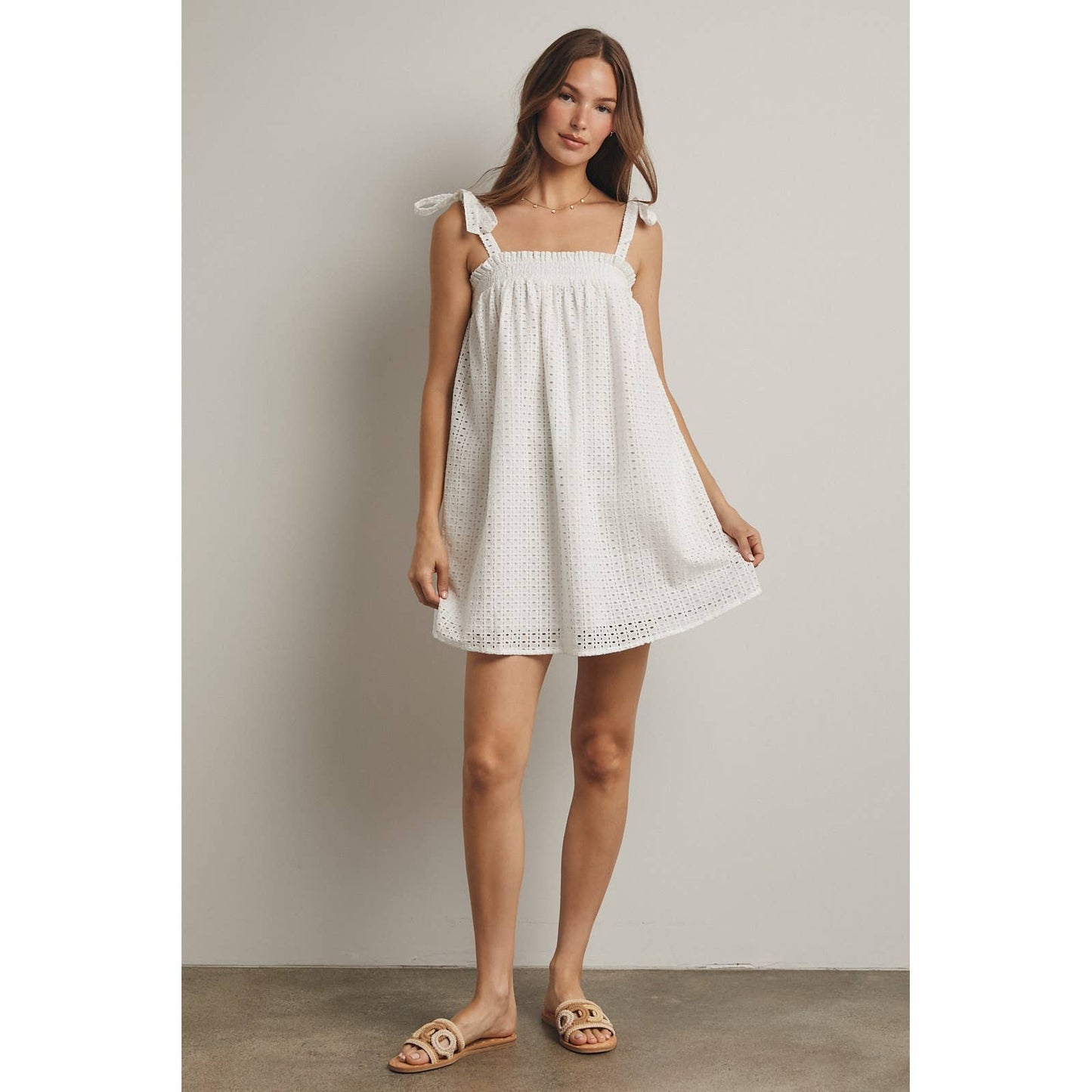 Eyelet Mini Dress