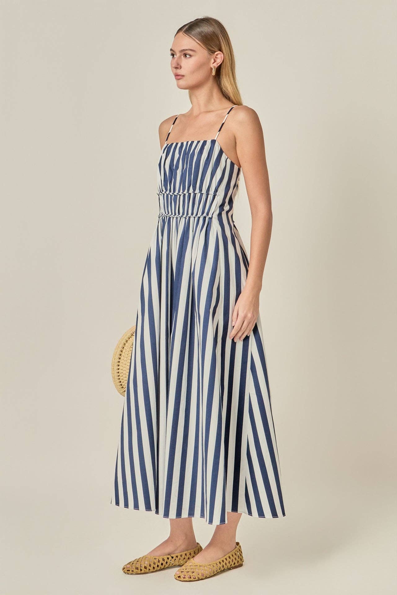 Stripe Sleeveless Maxi Dress