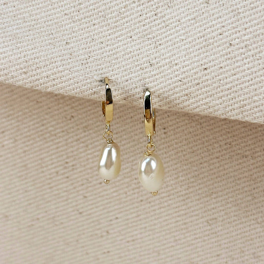 Percy Pearl Hoop Earrings
