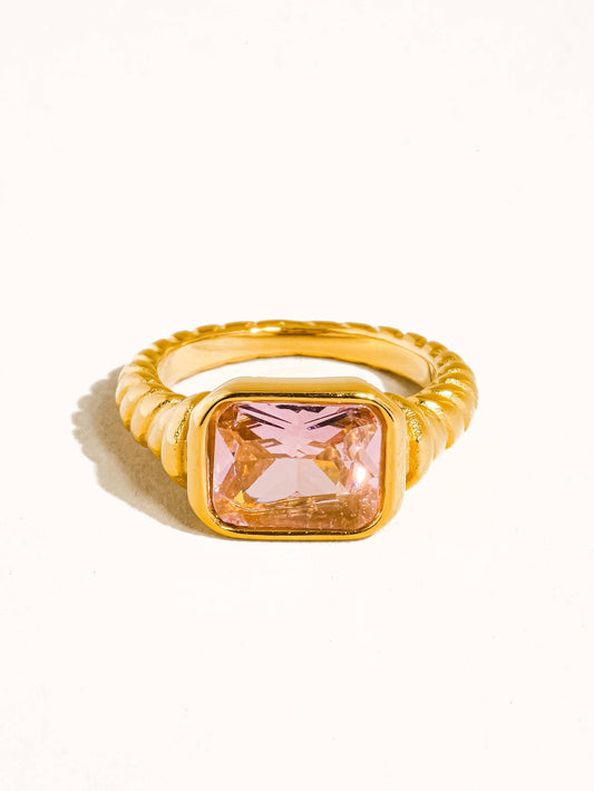 Lydia Pink Gem Cocktail Ring