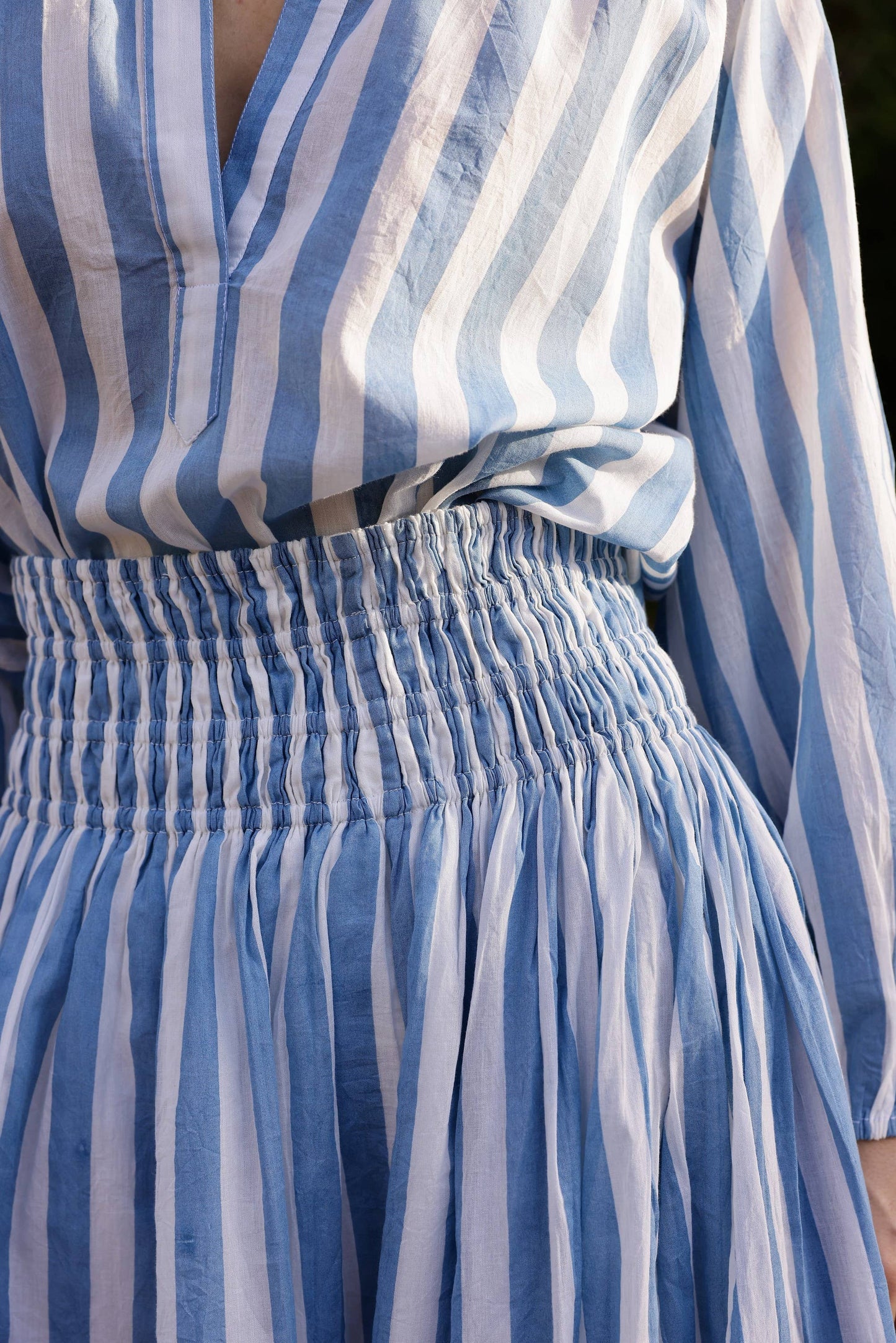 Porto Blue Stripe Skirt