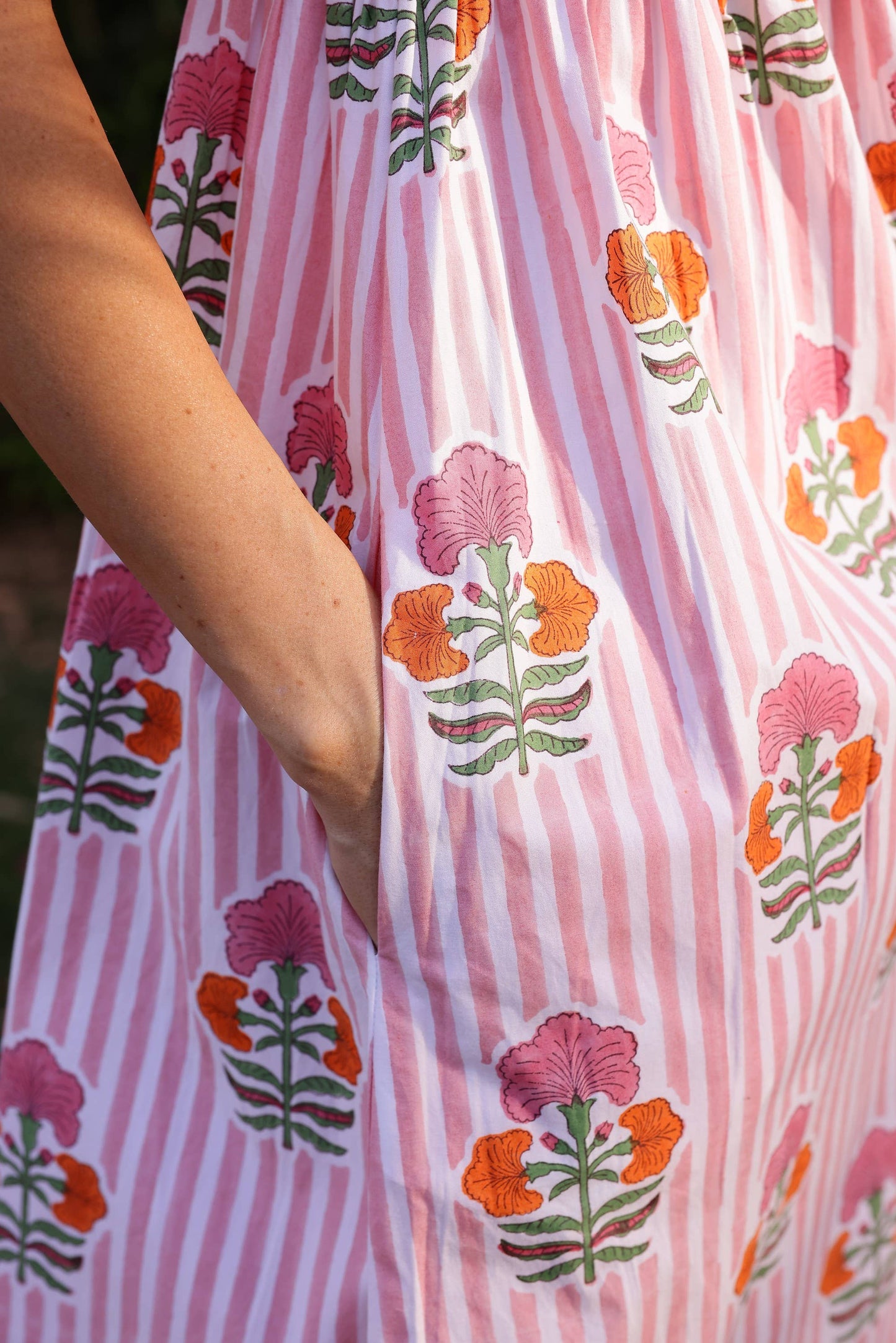 Annika Pink Block Print Dress