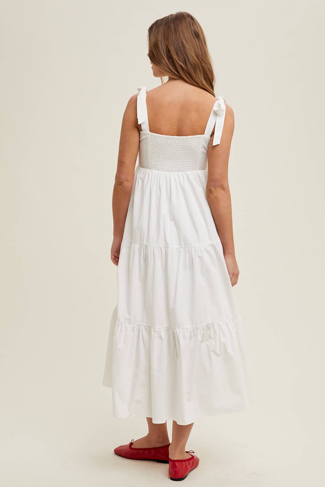 Pleated Tired Tie Strap Summer Dress