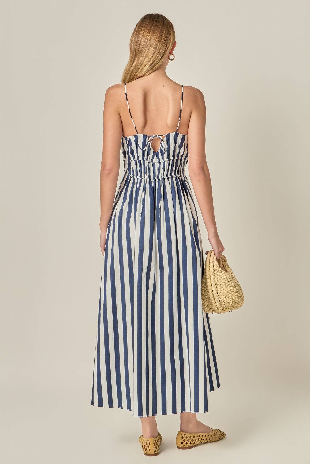 Stripe Sleeveless Maxi Dress