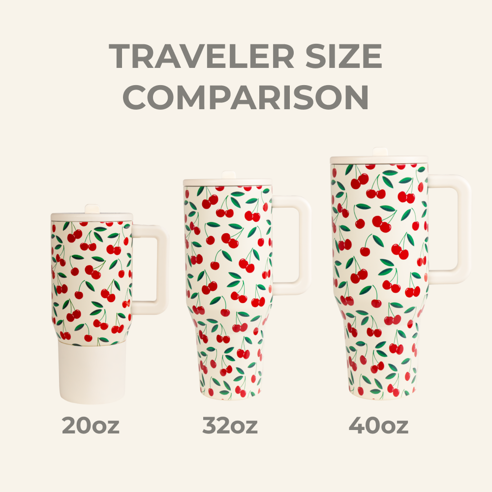 HydroJug Cherries 20 oz Traveler Tumbler