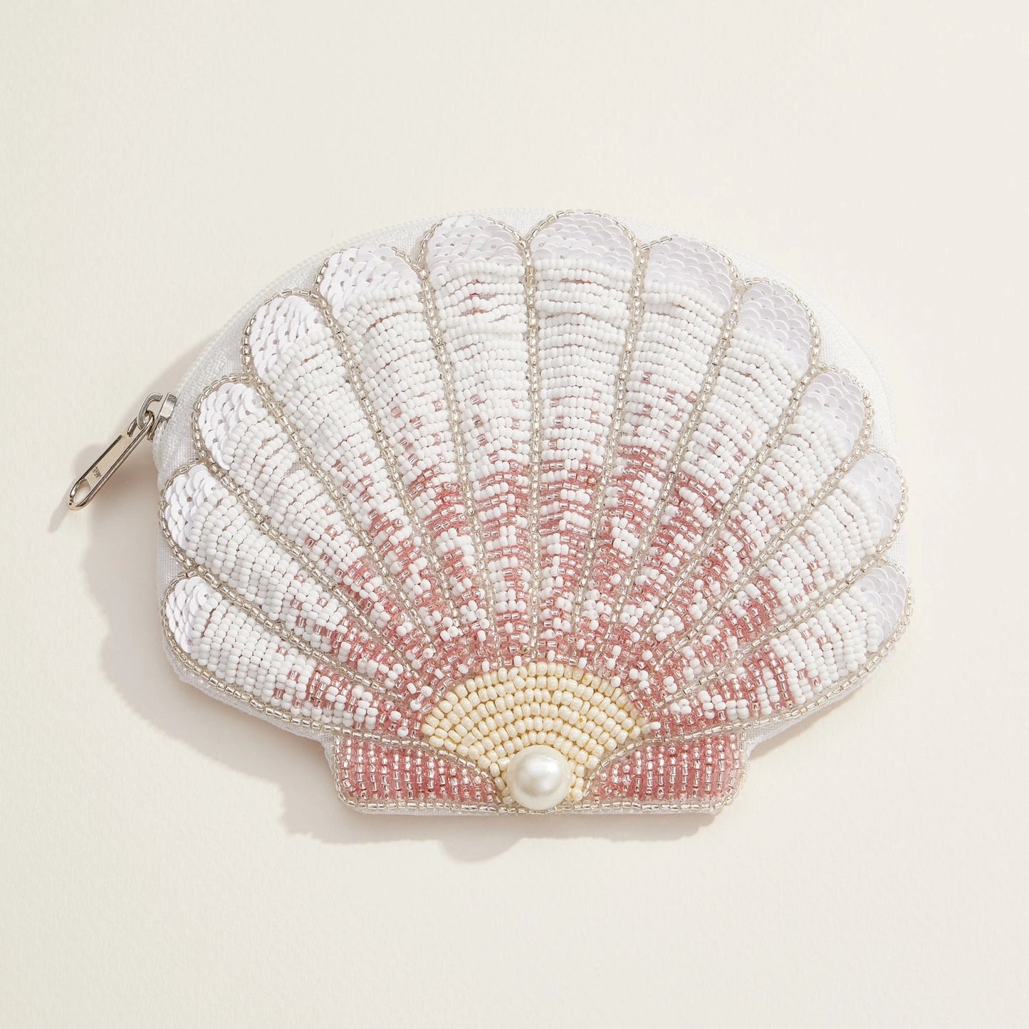 White Shell Beaded Coin Purse