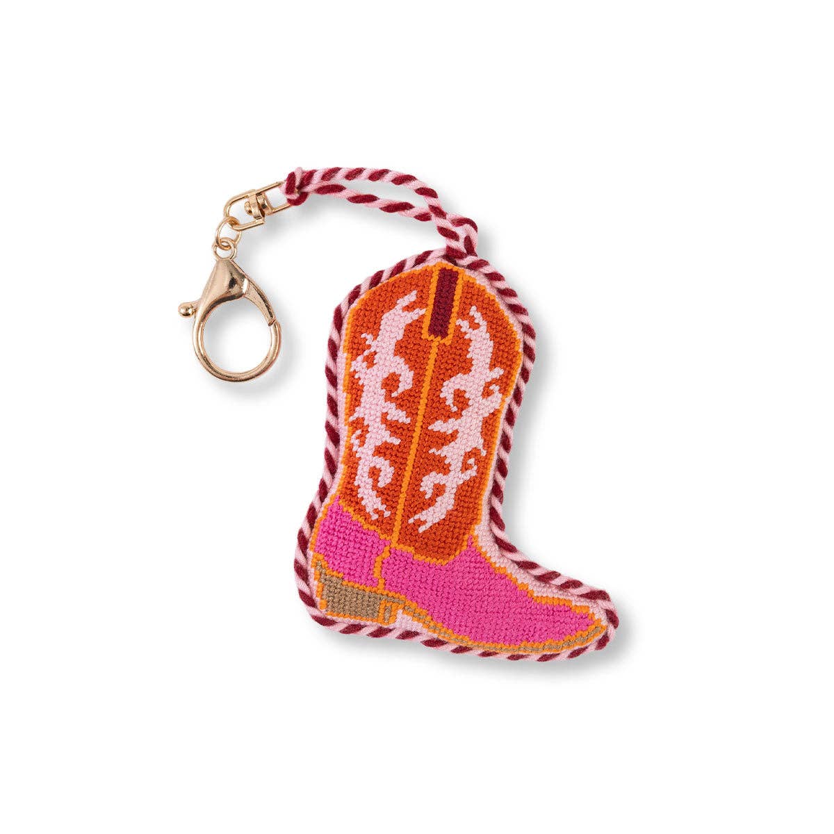 Cowboy Boot Needlepoint Bag Charm