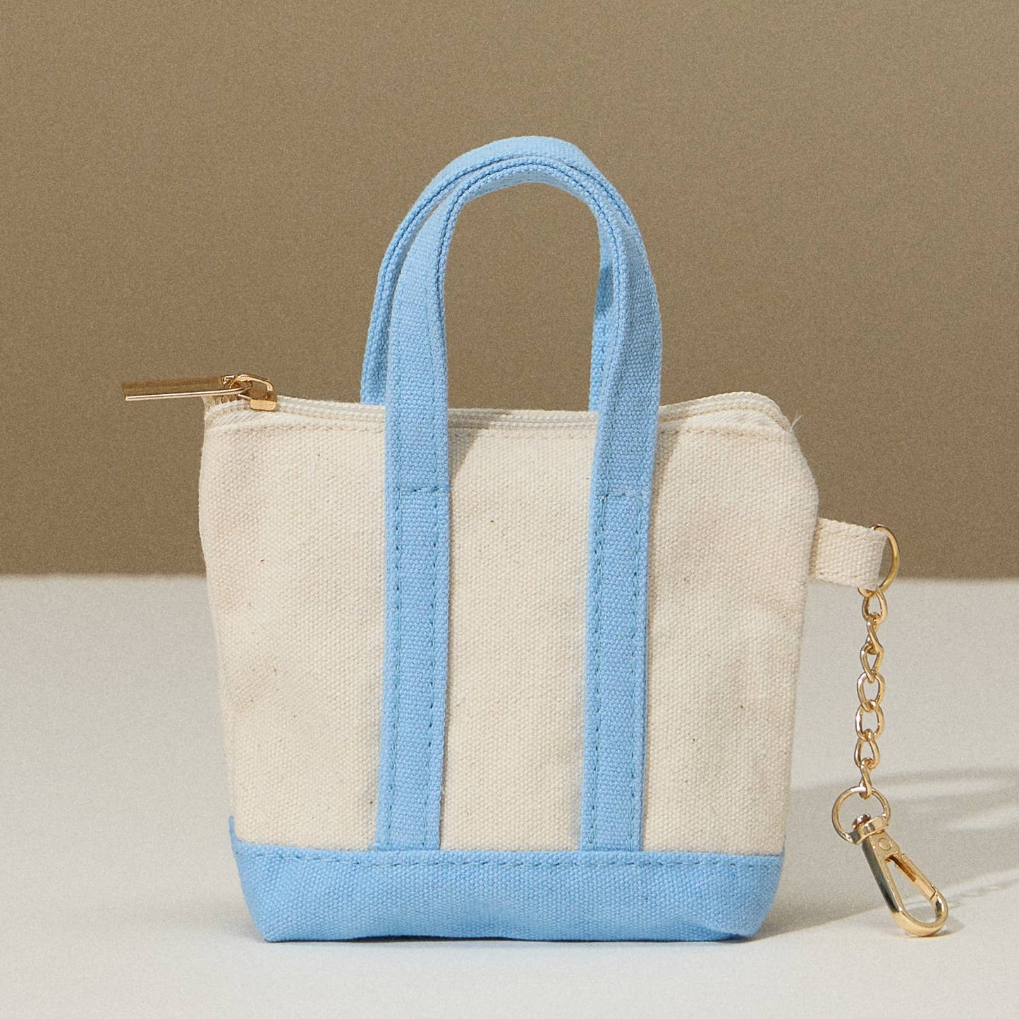 Light Blue Mini Tote Coin Purse