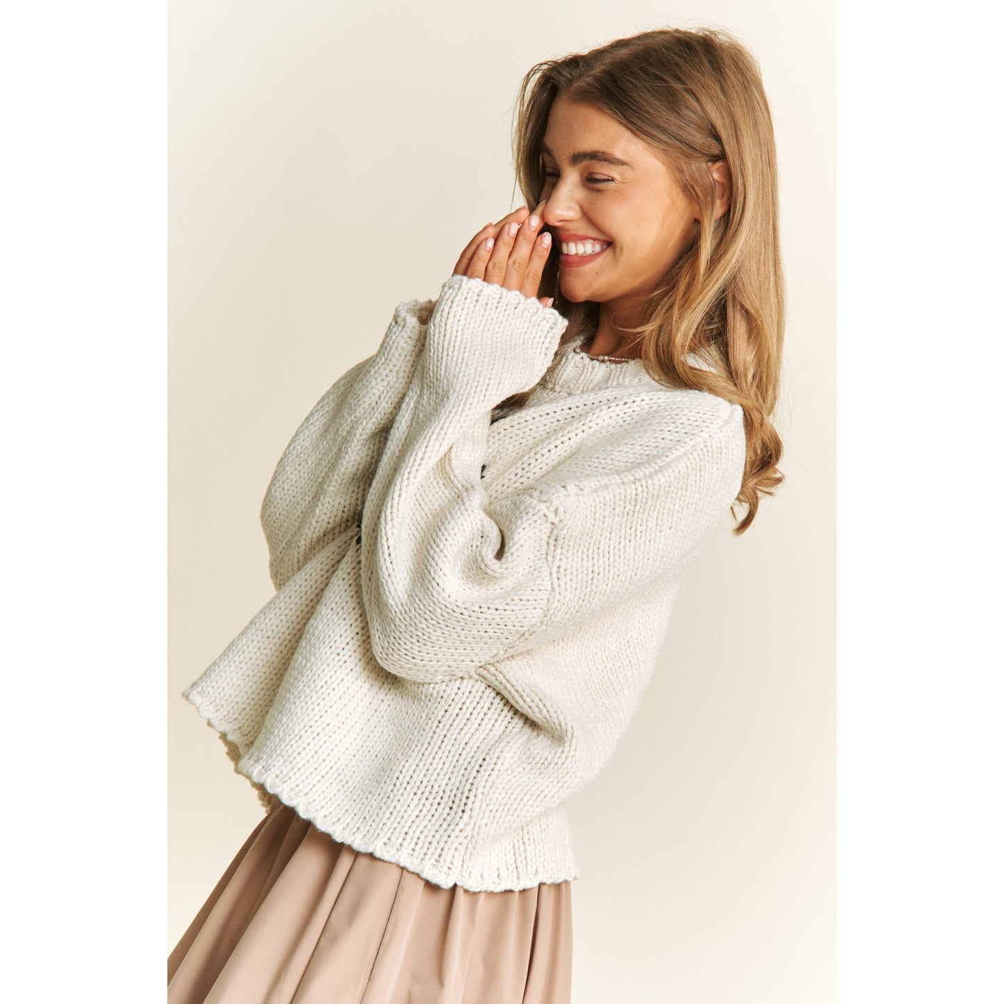 Chunky Knit Ivory Star Sweater