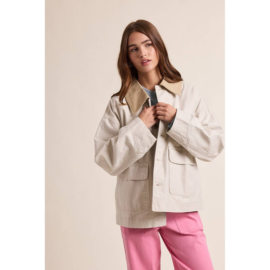 Take It On The Go Ecru Contrast Barn Jacket