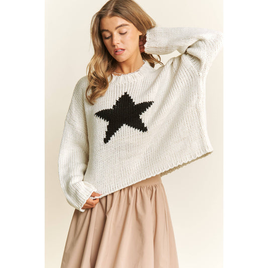 Chunky Knit Ivory Star Sweater