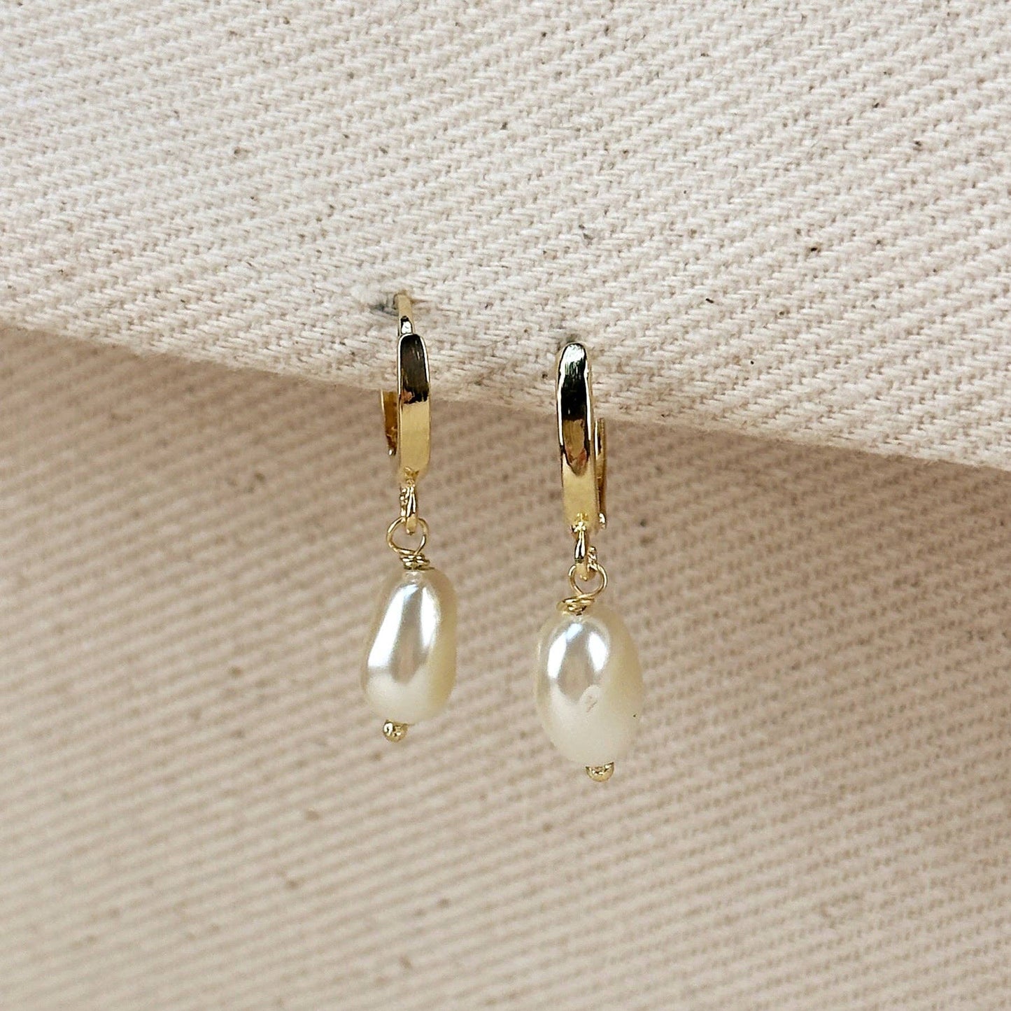 Percy Pearl Hoop Earrings