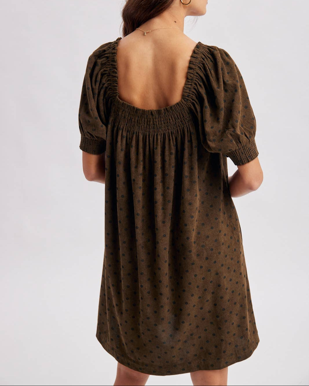 Polka Dot Corduroy Dress