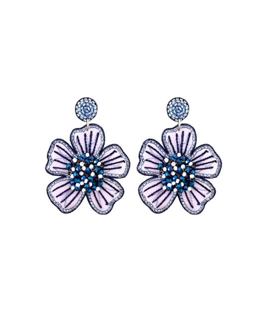 Spring Bloom Earrings in Navy