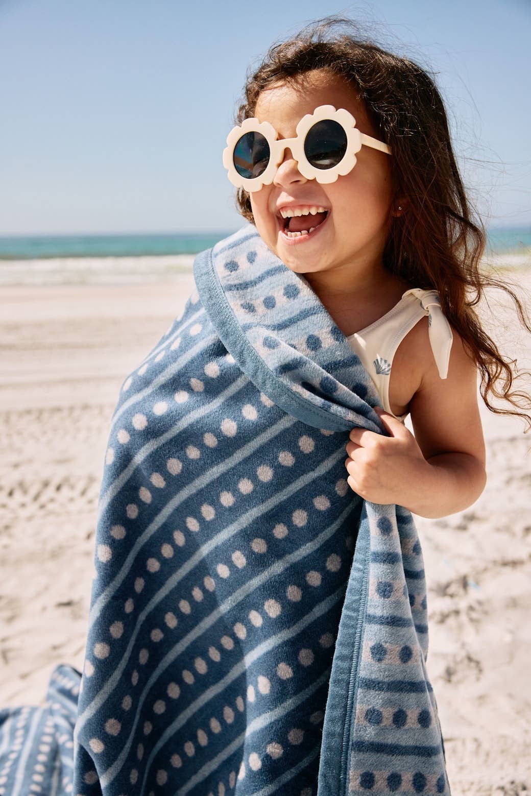 Beach Pebble Cornflower ChappyWrap Blanket