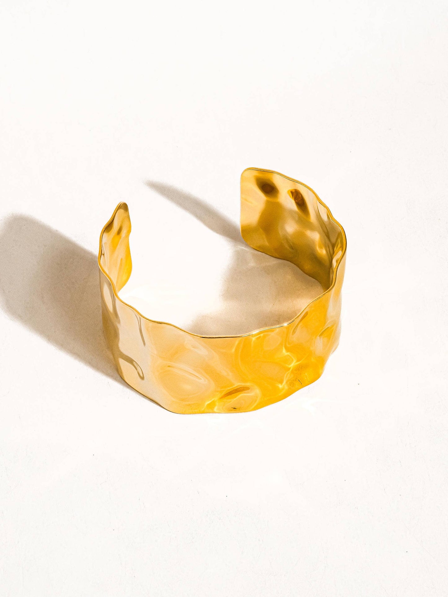Hammered Gold Cuff Bangle