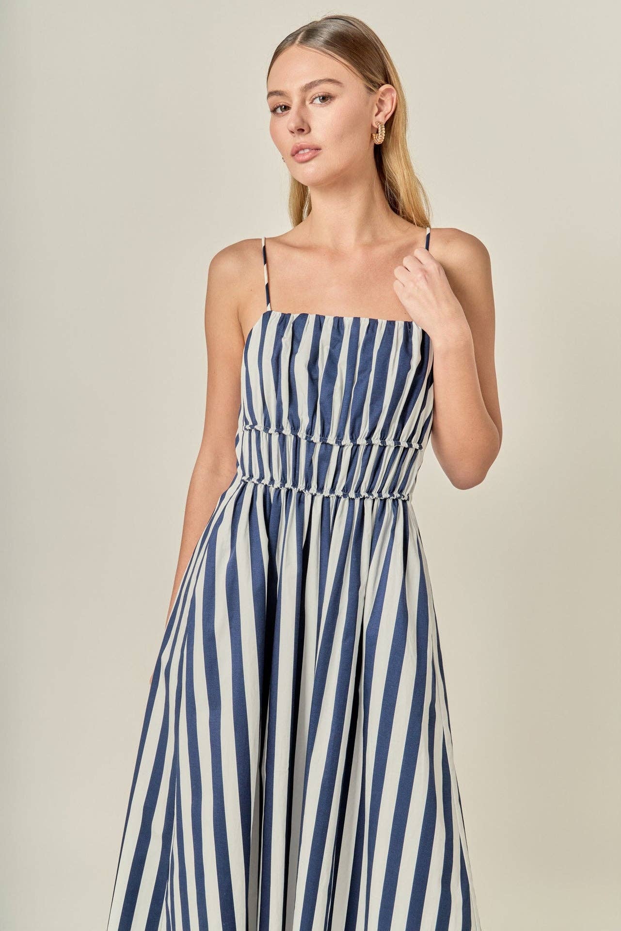 Stripe Sleeveless Maxi Dress