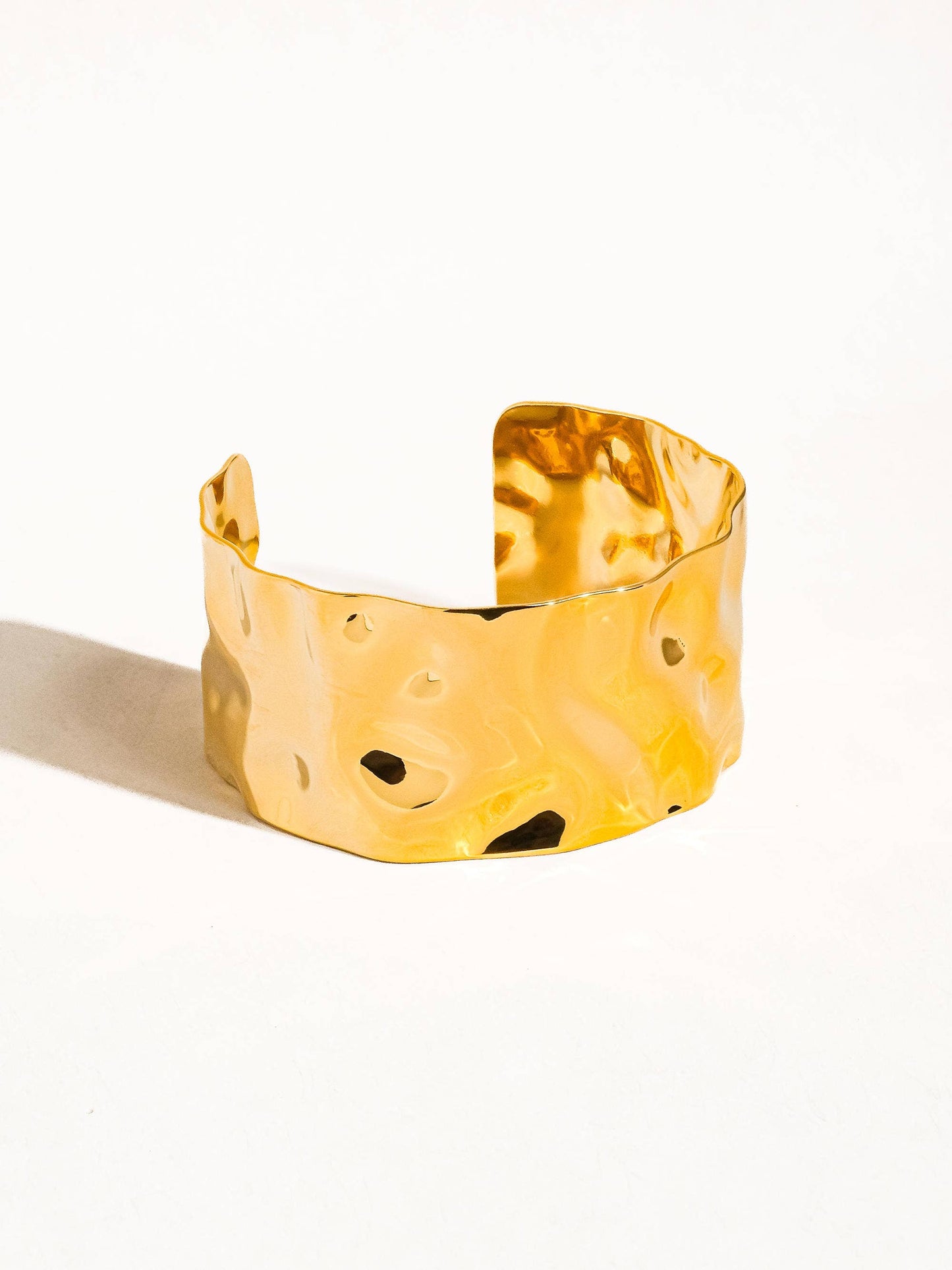 Hammered Gold Cuff Bangle