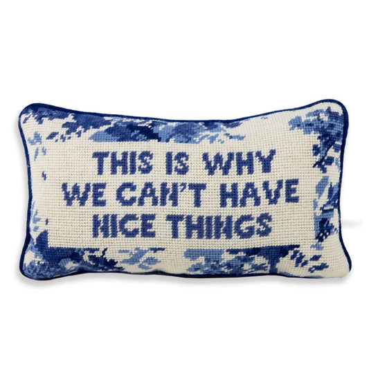 Furbish Studio Nice Things Needlepoint Pillow