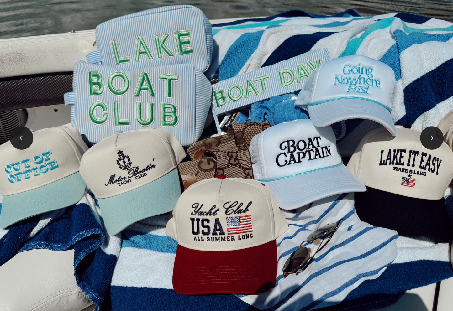 Motor Boatin' Yacht Club - Baby Blue Vintage Trucker Hat