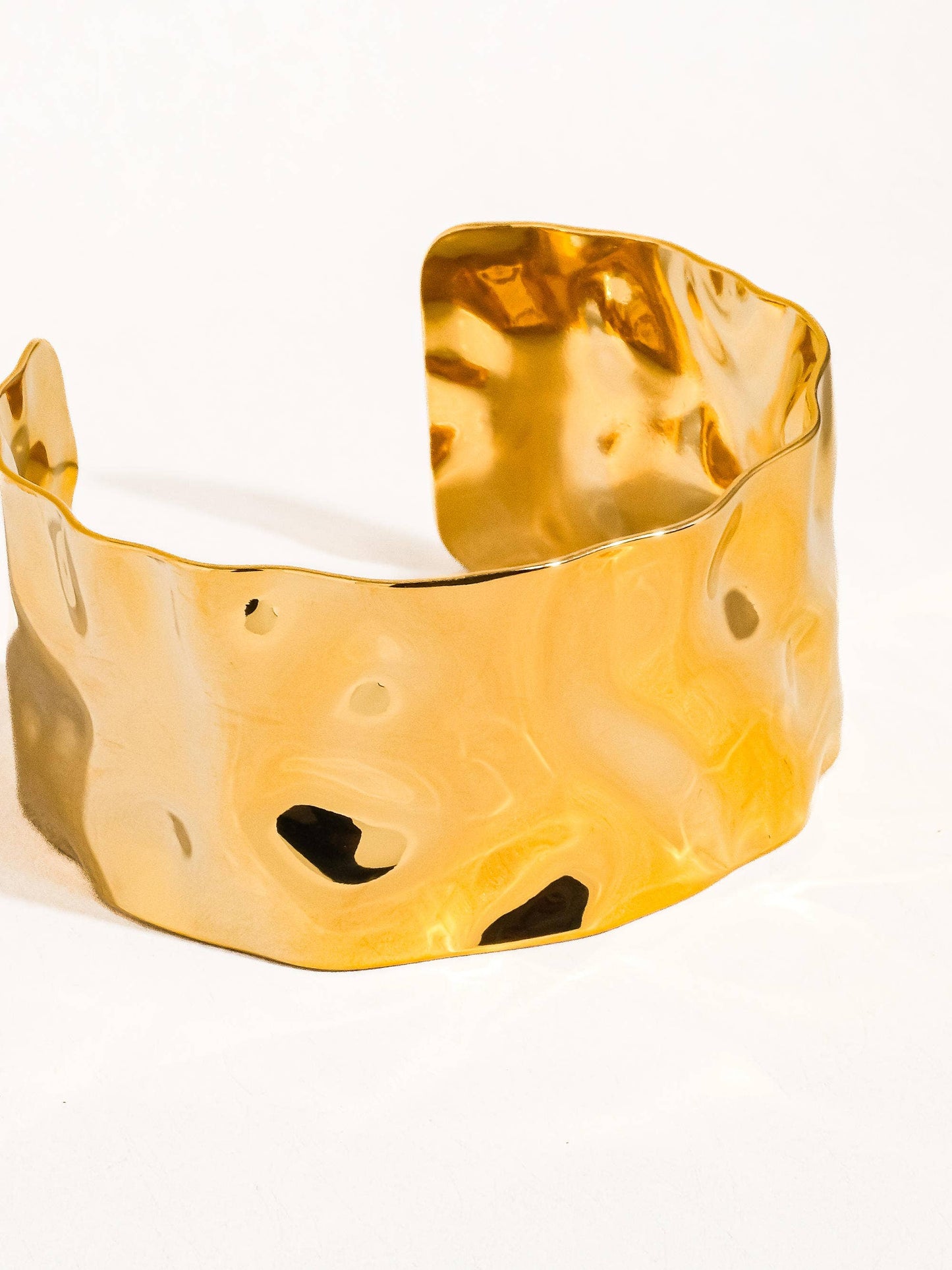 Hammered Gold Cuff Bangle