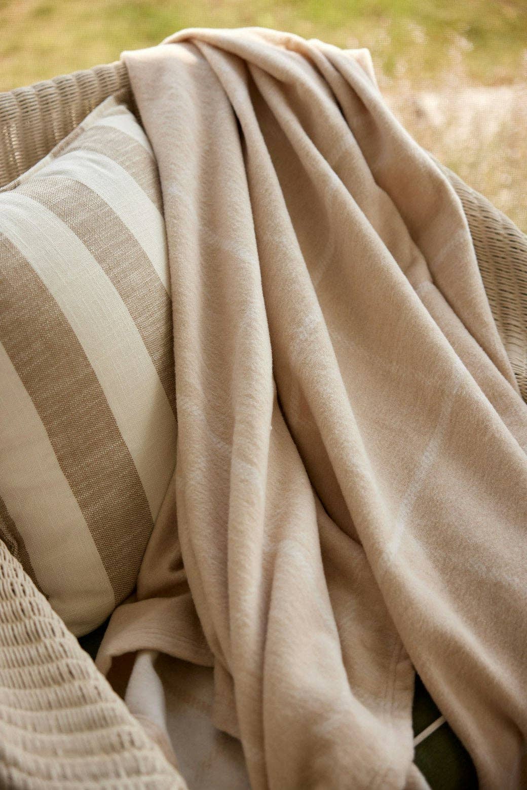 Windowpane Wheat Lightweight ChappyWrap Blanket