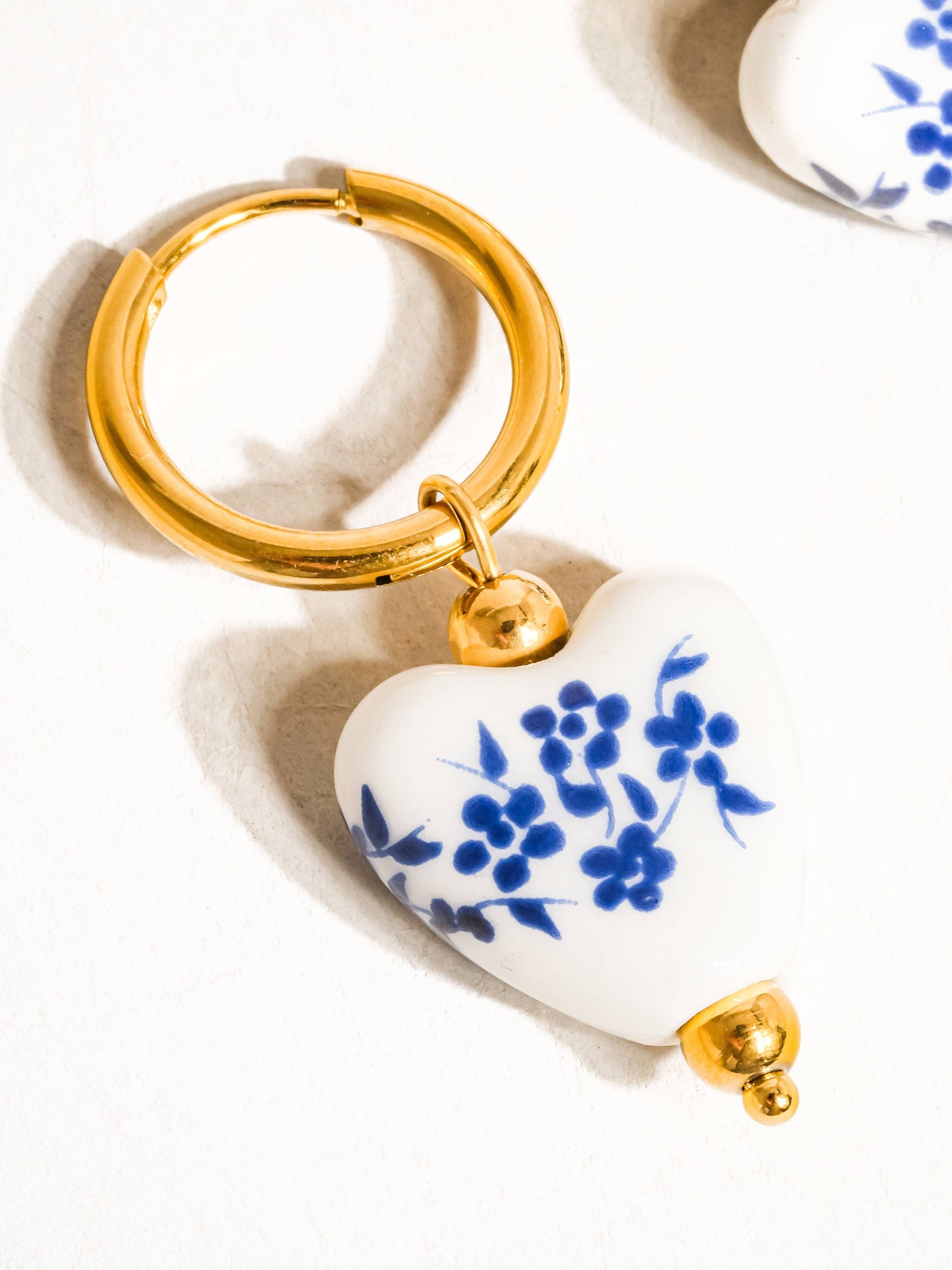 Poppy Ceramic Floral Heart Earrings