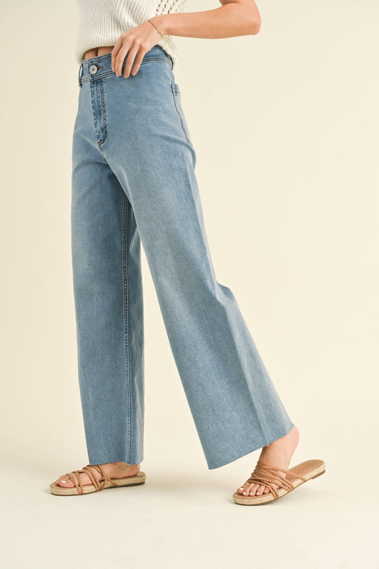 Crew Wide Leg Denim Pants