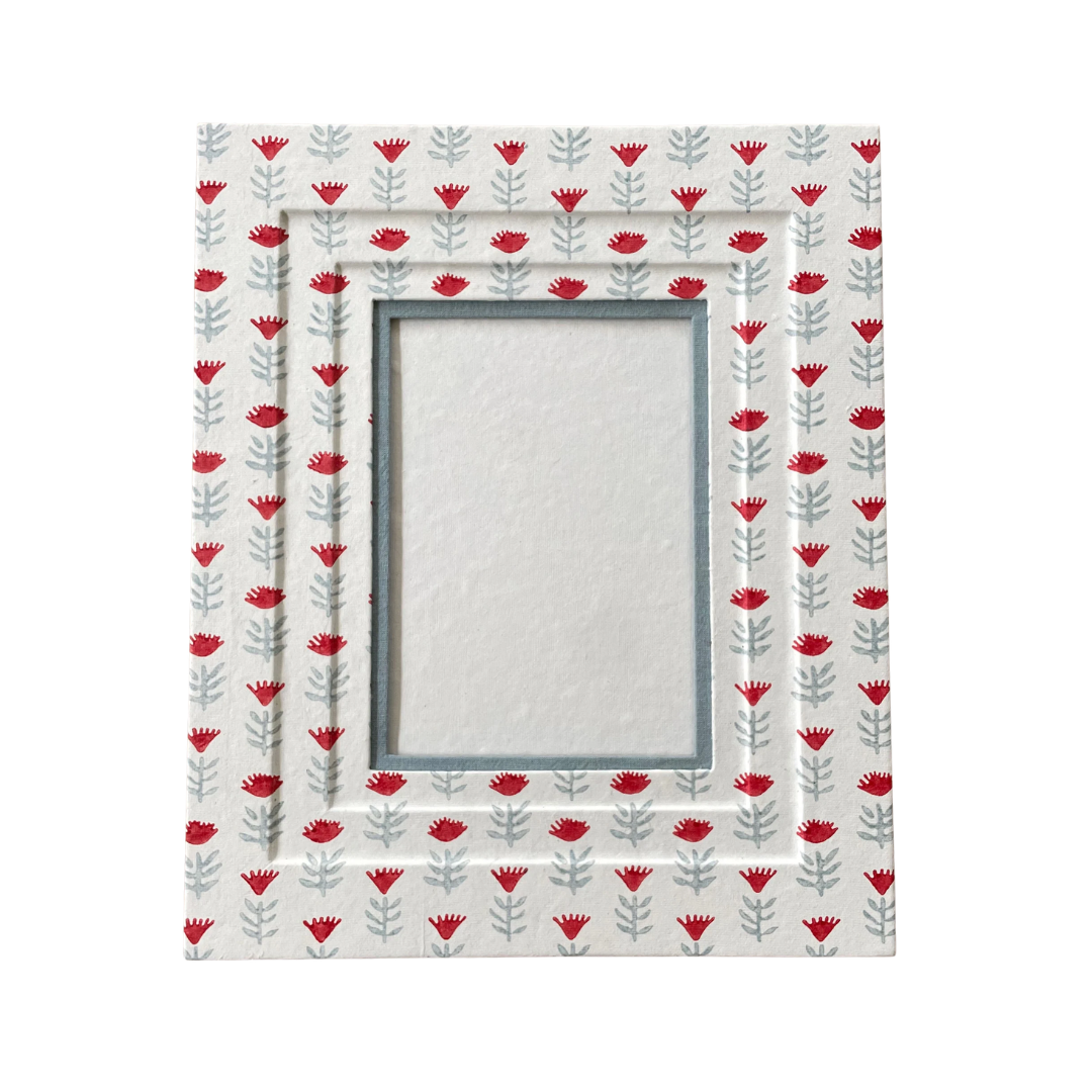 Poppy Block Print Frame - 5x7