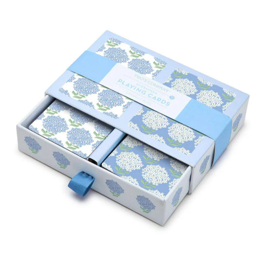 Hydrangea Double Deck Textured Playing Cards in Gift Box