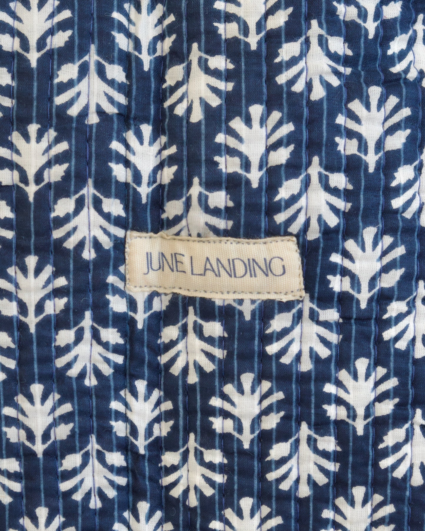 Ivy Indigo Floral Blockprint Quilted Harbor Tote