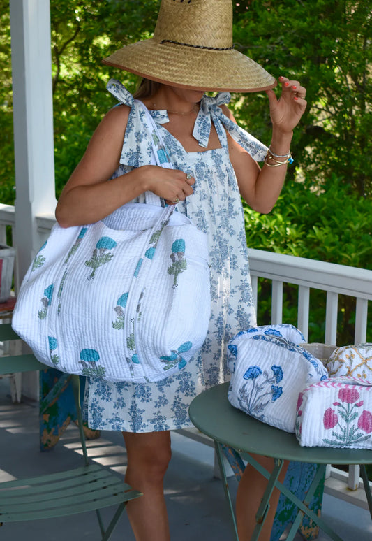 Weekender Bag in Blue Marigold